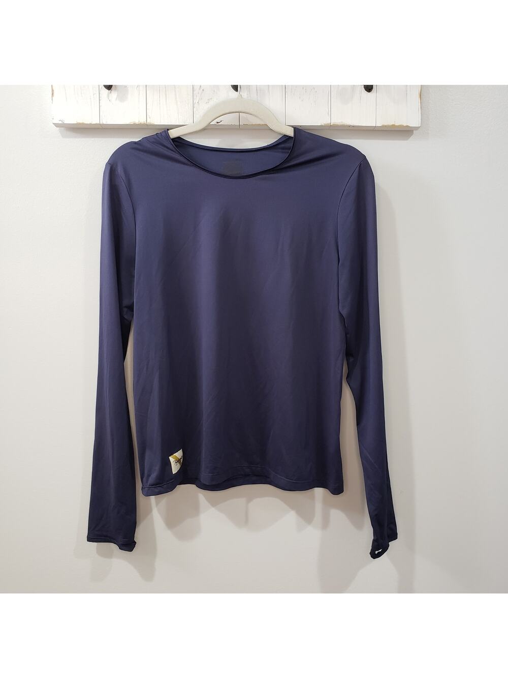 Tracksmith Session Long Sleeve Running Shirt Navy Medium Athletic